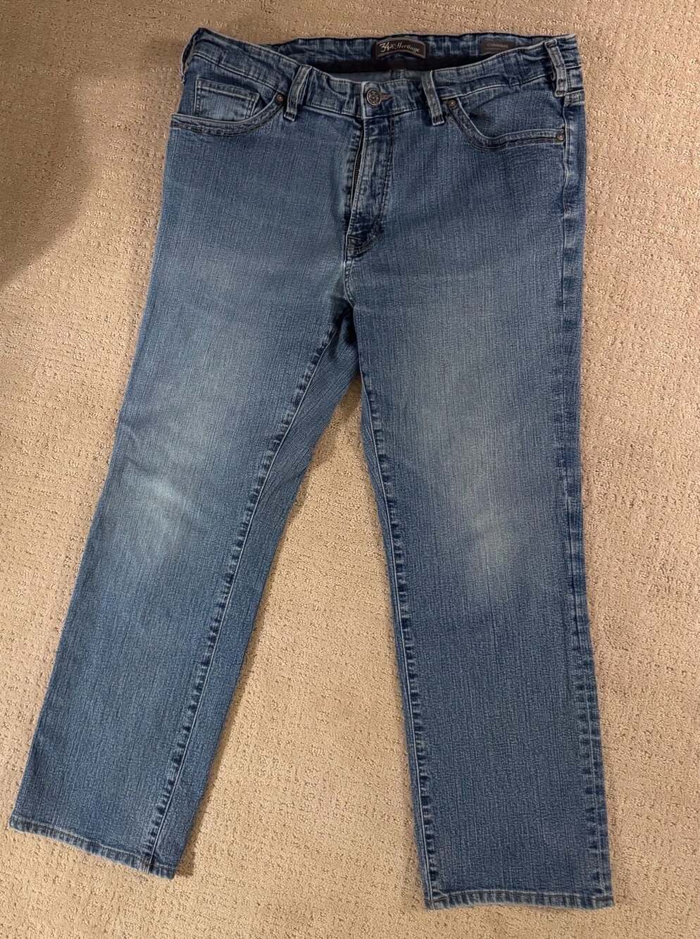 34 Heritage Charisma Comfort-Rise Classic Straight Leg Jeans Blue 38/30